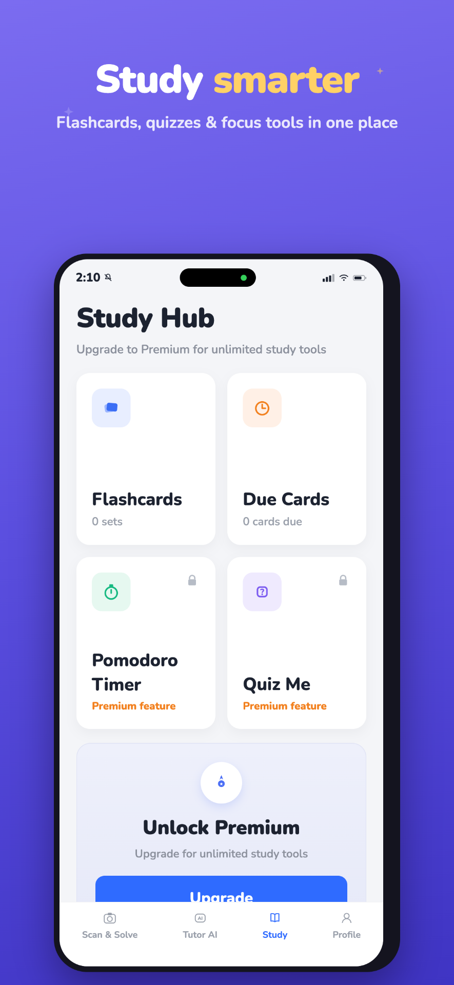Study Hub — math flashcards and quizzes